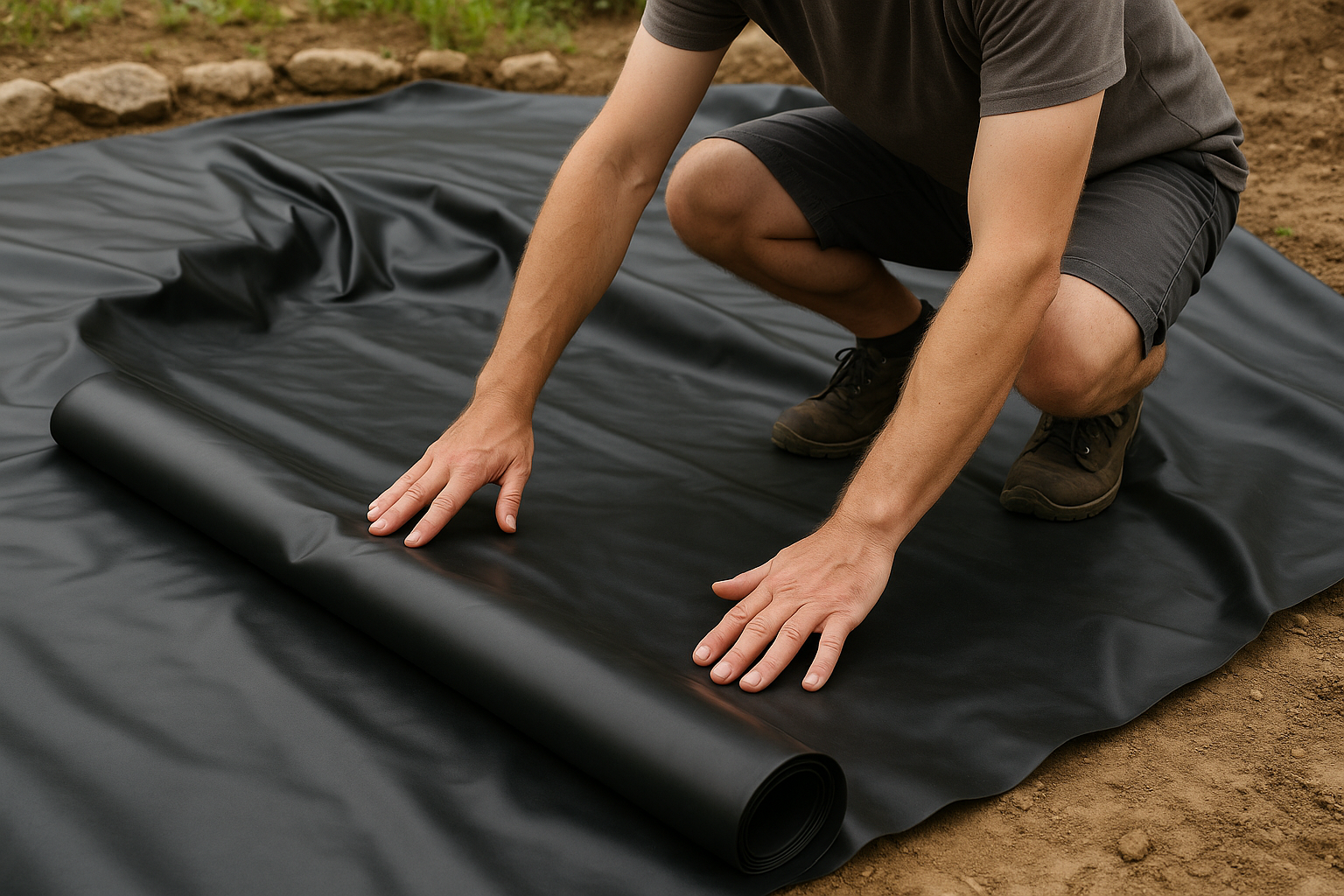 Professional PVC Pond Liner 0.5mm Heavy-Duty, Easy Install 30-Year Guaranteed Leak Protection