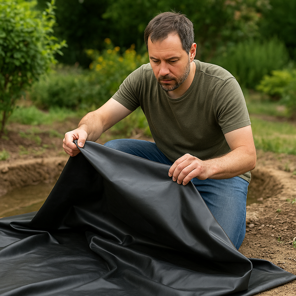 Pond Liner with Underlay – 1mm Thick Rubber, Leak-Proof, UV & Tear-Resistant for Long Life