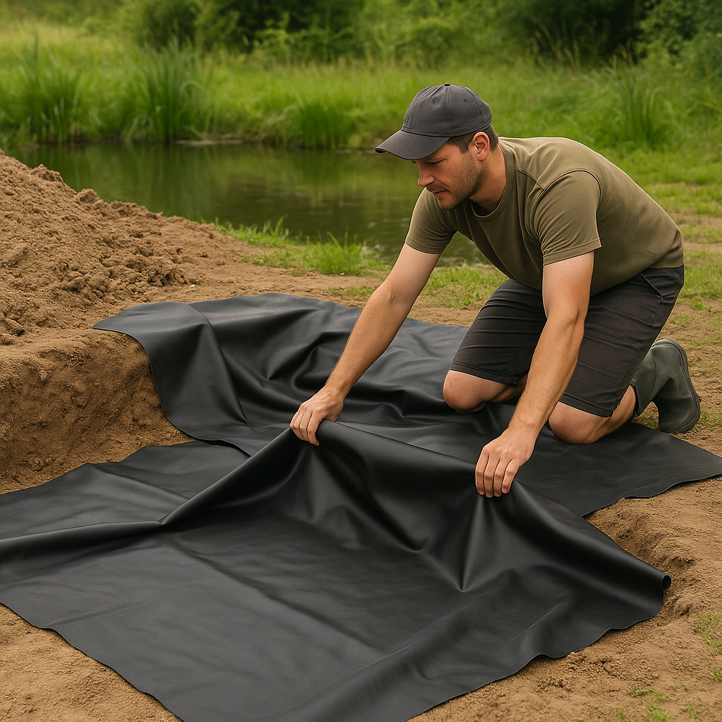 Heavy-Duty Rubber Pond Liner 1mm Tear-Resistant, Long-Lasting, Fish-Safe Waterproof Sheet