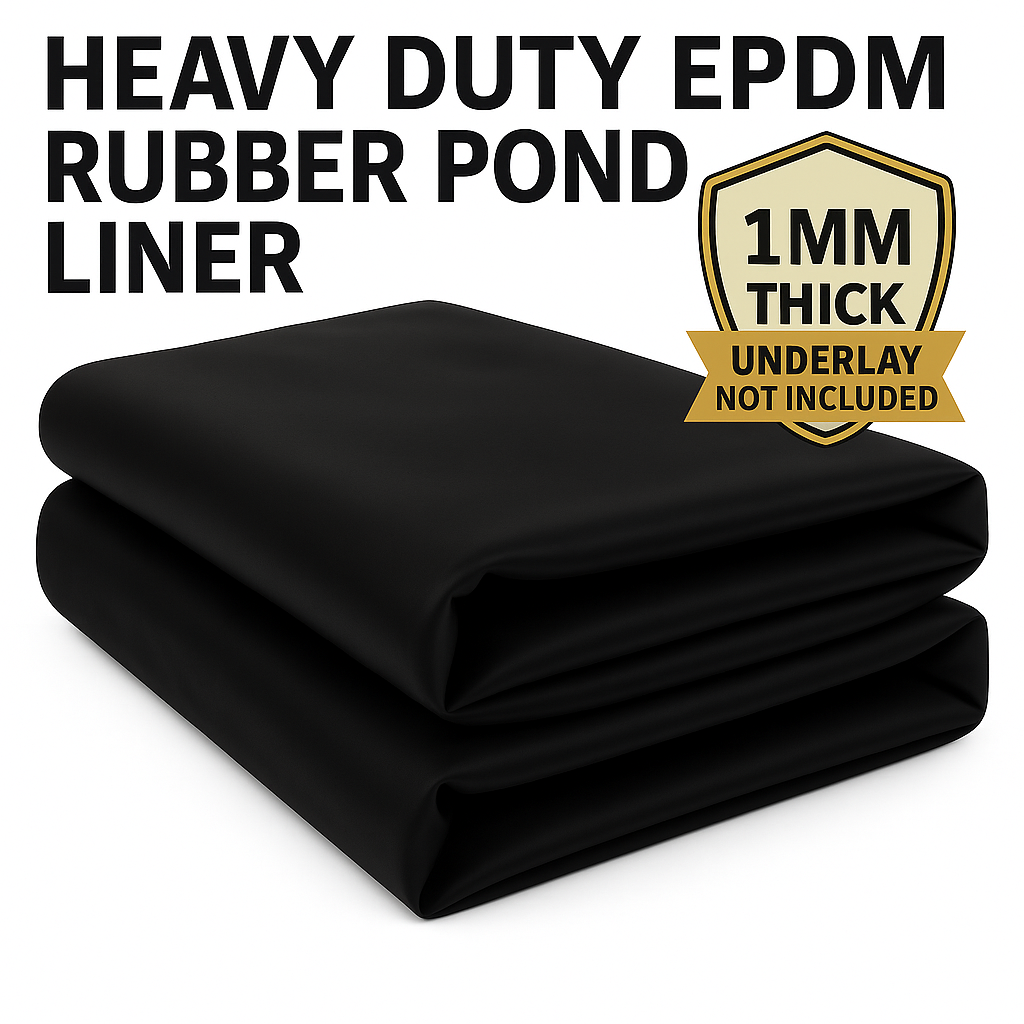 Heavy-Duty Rubber Pond Liner 1mm Tear-Resistant, Long-Lasting, Fish-Safe Waterproof Sheet