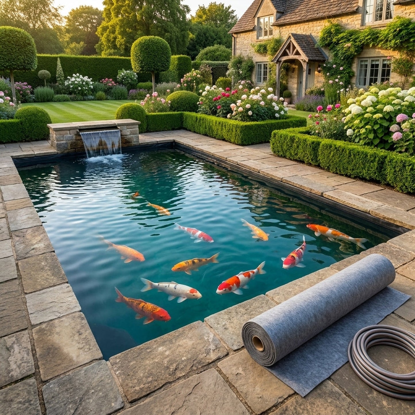 Koi pond professional kit EPDM 1.0mm heavy duty liner with koi fish UK