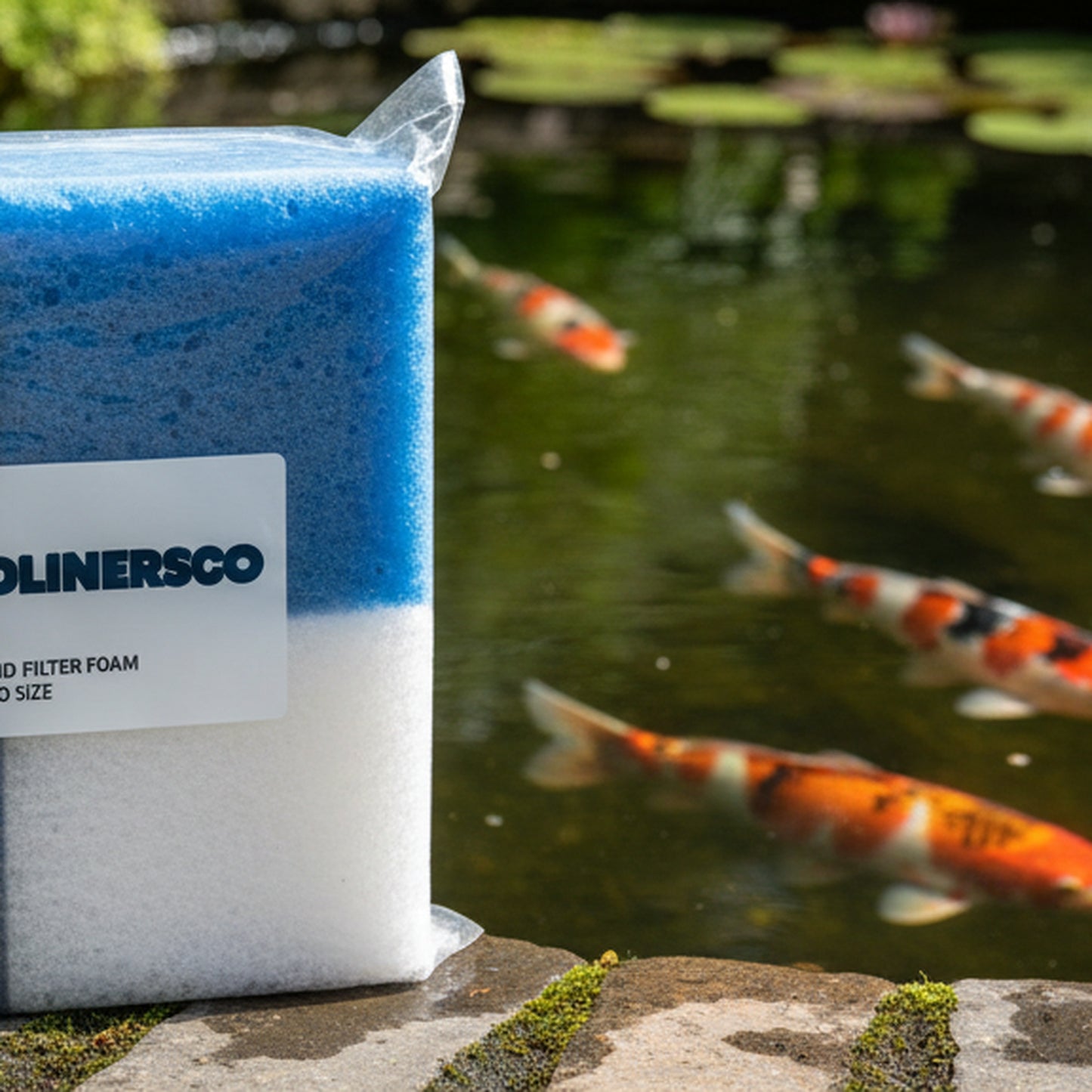 Filter Foam - lifestyle koi pond