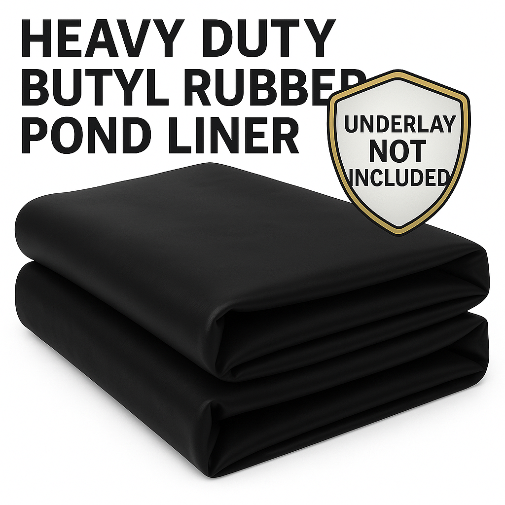 Premium Butyl Rubber Pond Liner 0.75mm Heavy-Duty, Eco-Friendly & Long-Lasting Waterproof Lining for Garden, Koi & Wildlife Ponds