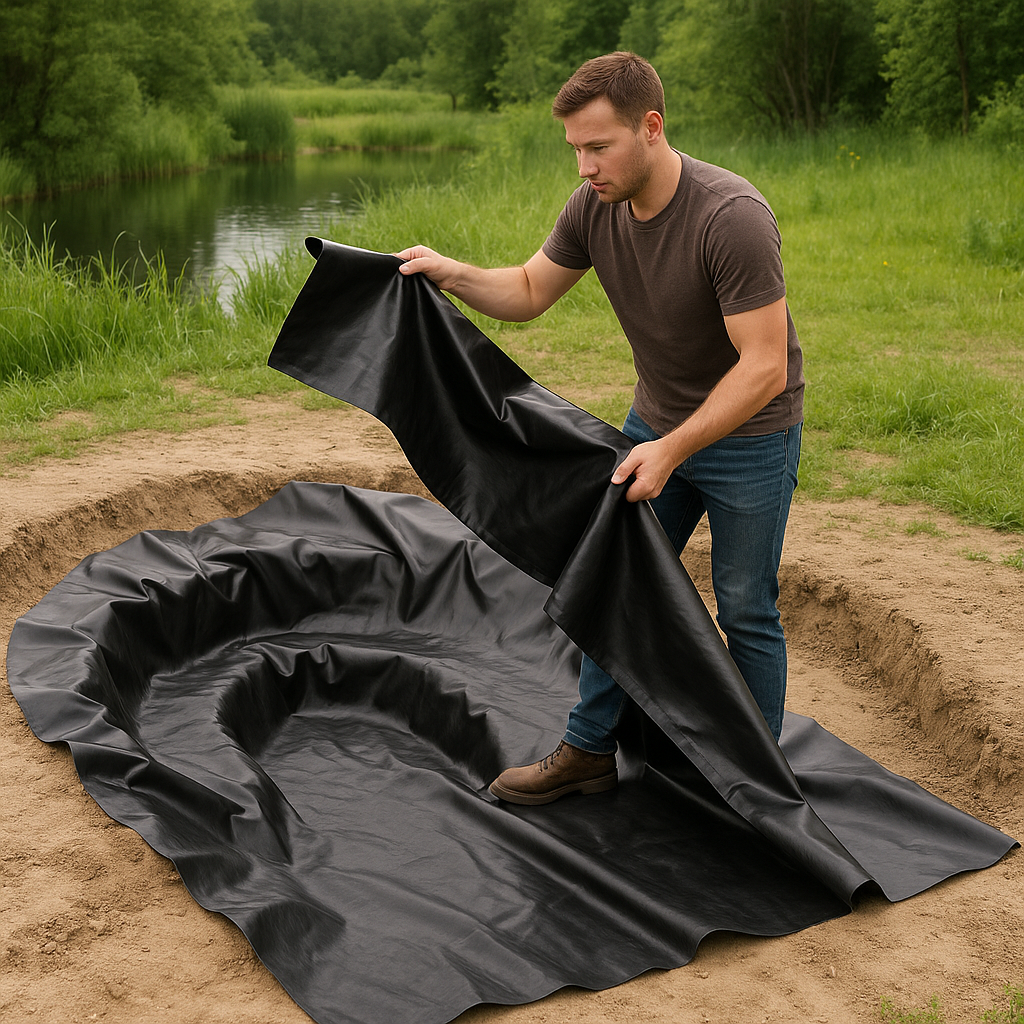 Professional EPDM Rubber Pond Liner 0.75mm + FREE Underlay – Long-Lasting, Flexible & Fish-Safe