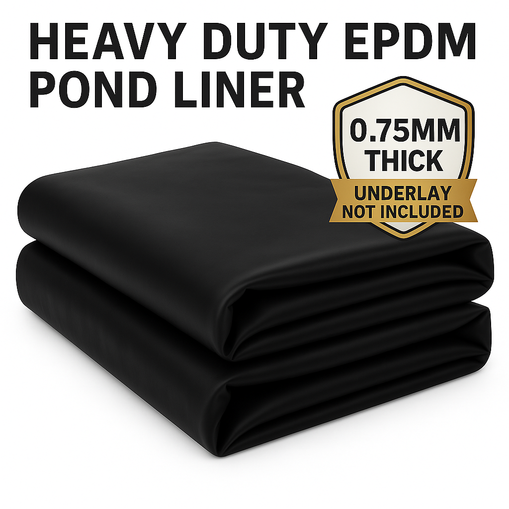 Heavy-Duty EPDM Pond Liner 0.75mm – Tear-Resistant, UV-Proof & Flexible Water Garden Liner for Garden & Wildlife Ponds