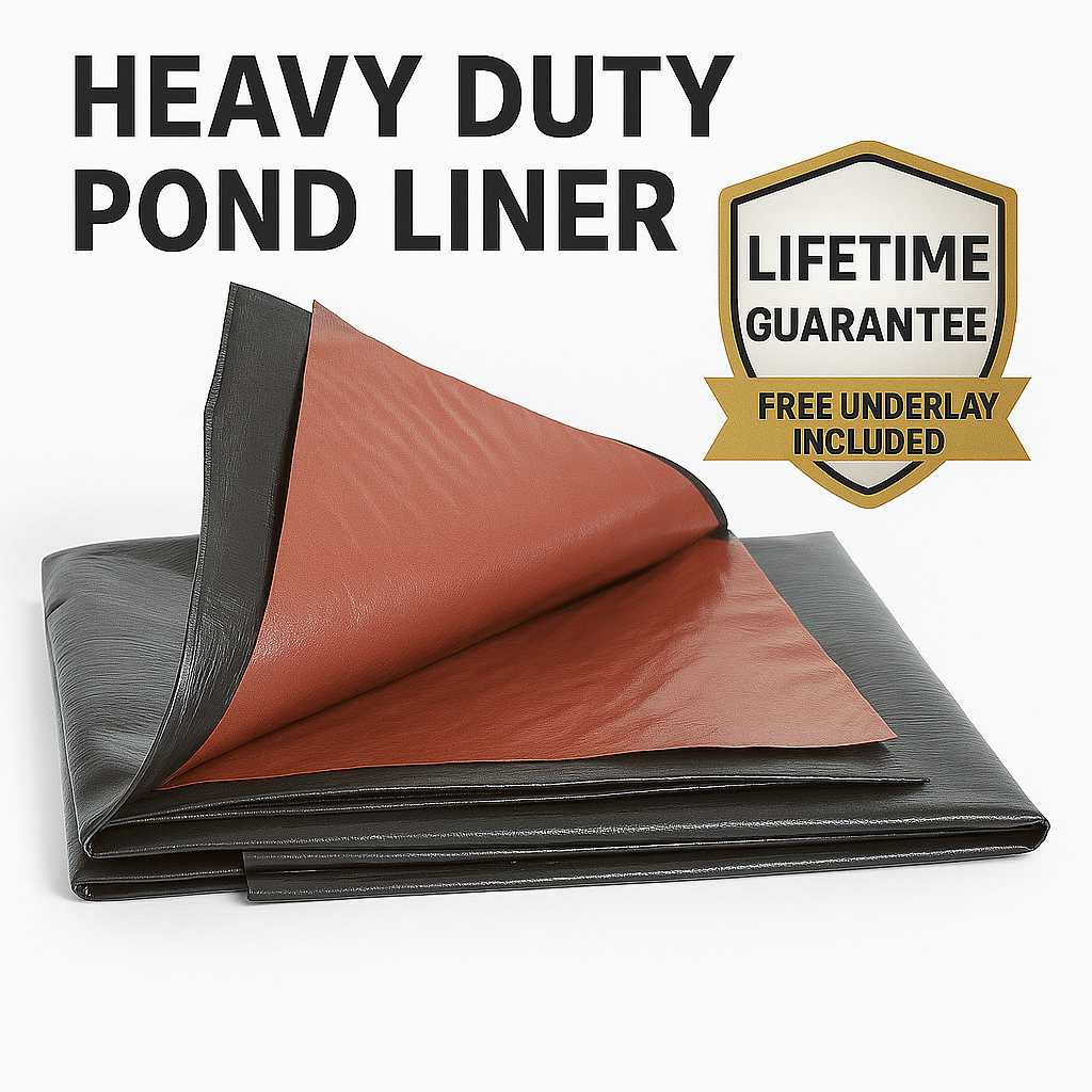 Industrial Heavy Duty Polyex Pond Liner – Reversible Black/Brown Finish | FREE Underlay & Lifetime Guarantee | Durable, Flexible, Fish Safe