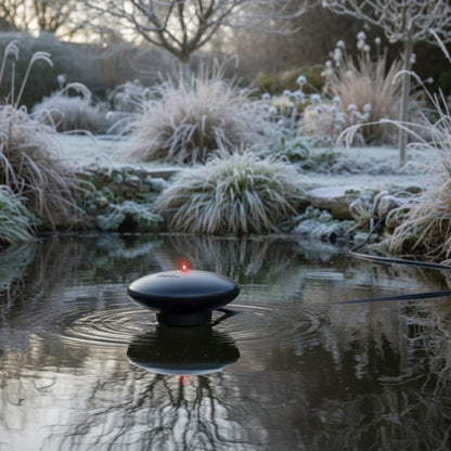 Winter pond de-icer 315W floating in UK garden pond