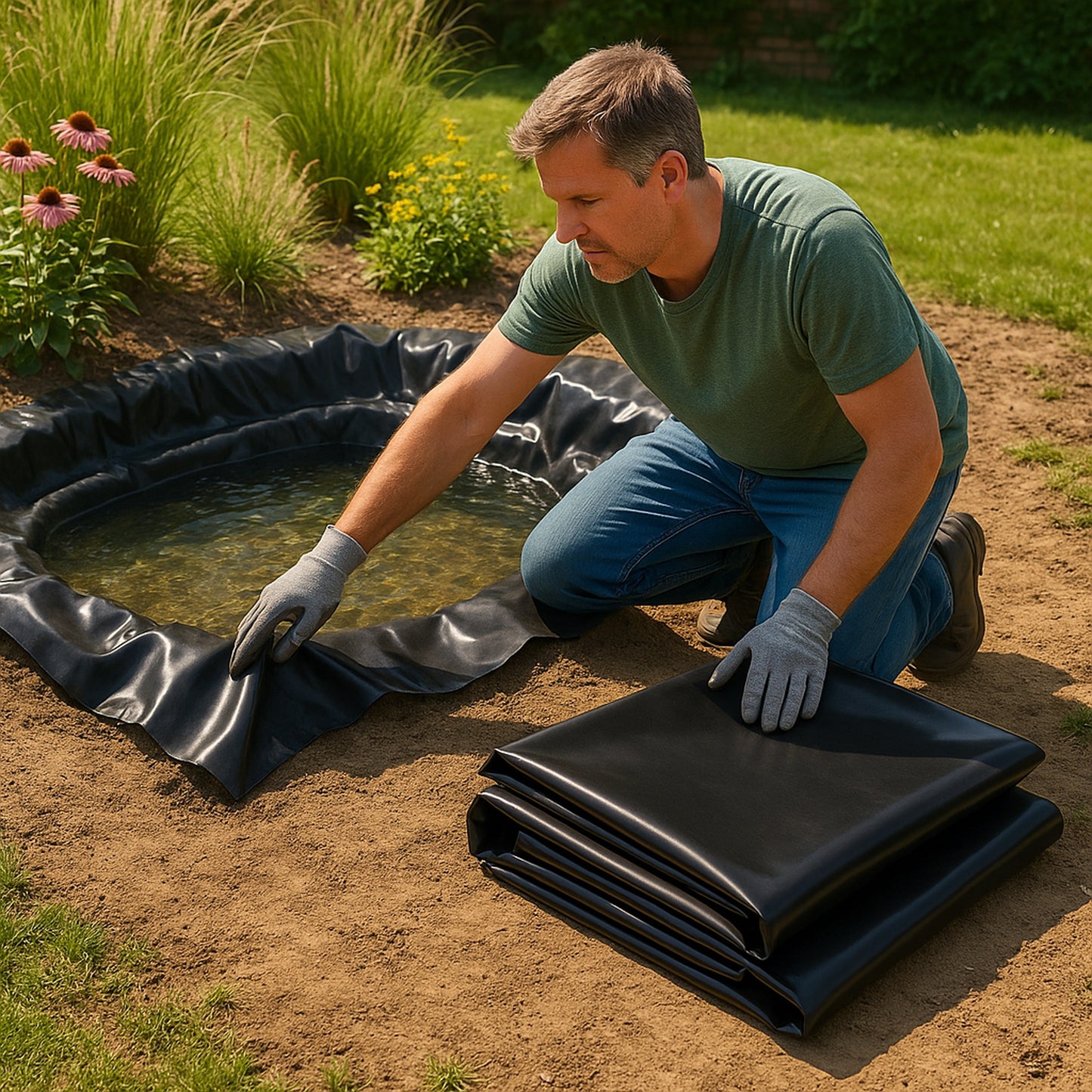 LDPE Pond Liner 0.35mm | Flexible & Tear-Resistant | 25 Year Guarantee | Free UK Delivery | Pond Liner UK | PondLinersco.co.uk