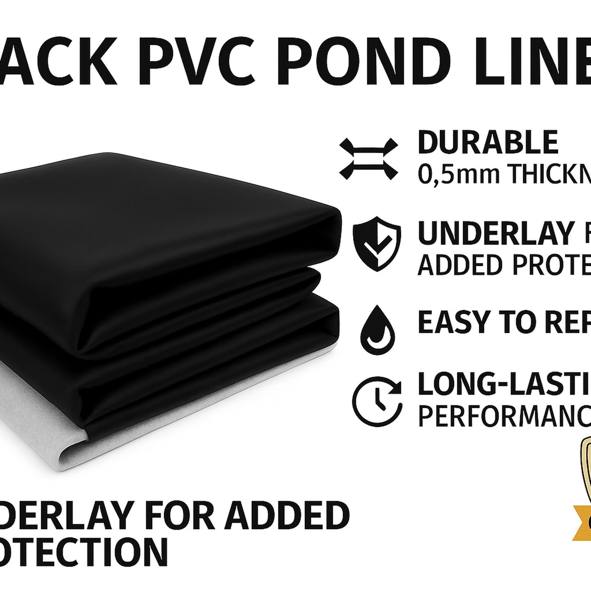 PVC Pond Liner 0.5mm Heavy Duty | 30 Year Guarantee | FREE Underlay | Free UK Delivery | Pond Liner UK | PondLinersco.co.uk