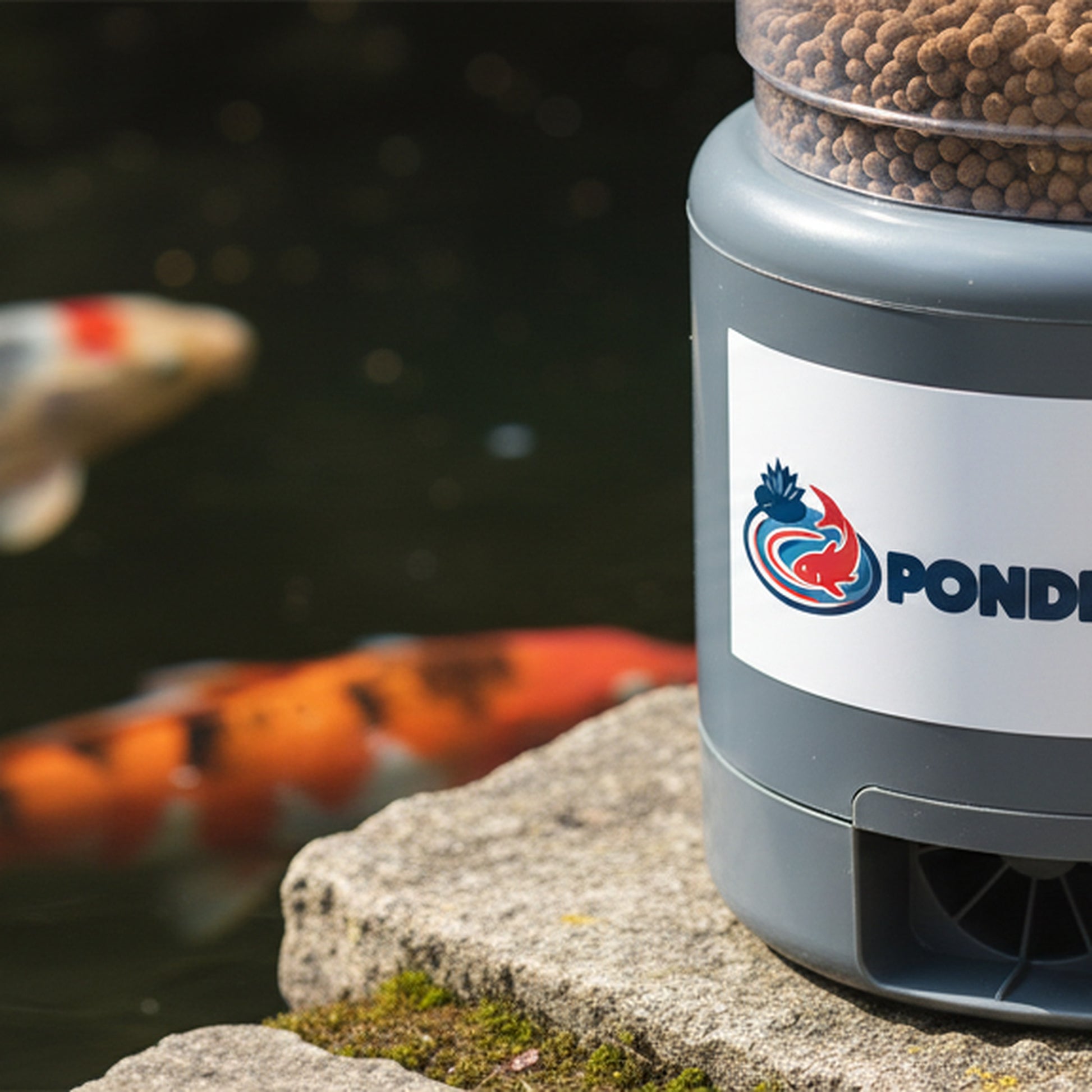Auto Fish Feeder - lifestyle koi pond