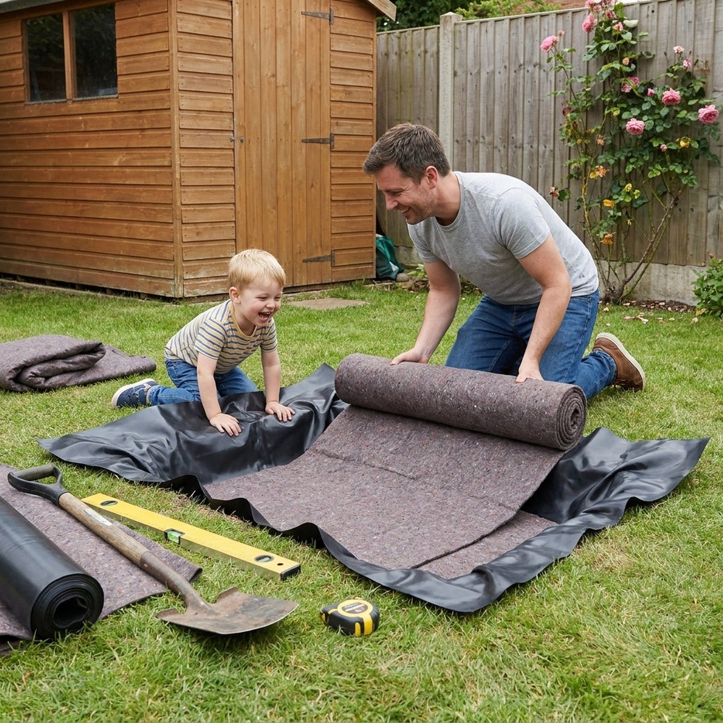 Budget LDPE pond liner kit DIY garden pond installation UK