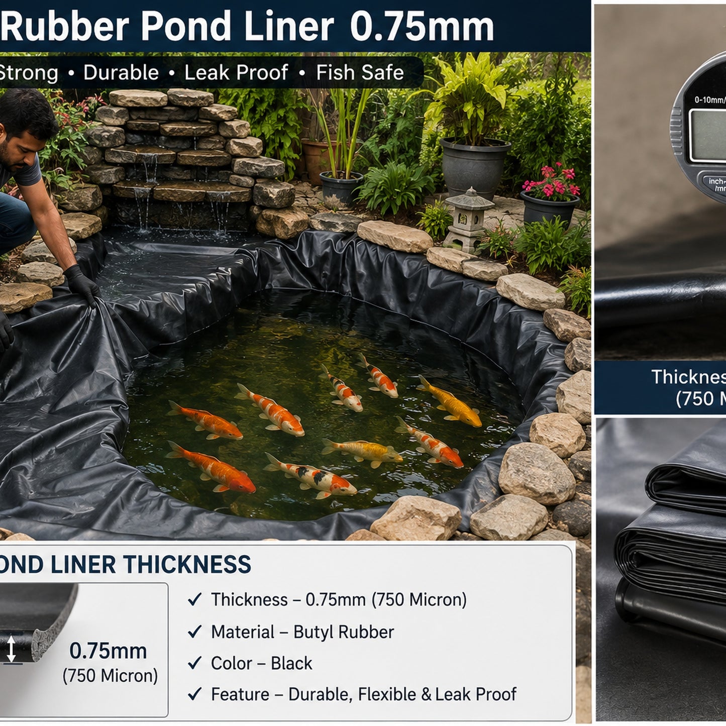 Butyl Rubber Pond Liner UK | 20 Year Guarantee | Premium Grade