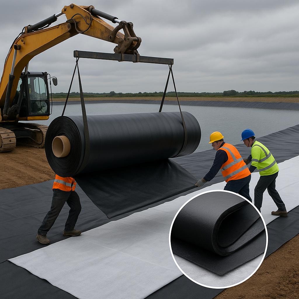 Pond Liner with Underlay – 1mm Thick Rubber, Leak-Proof, UV & Tear-Resistant for Long Life