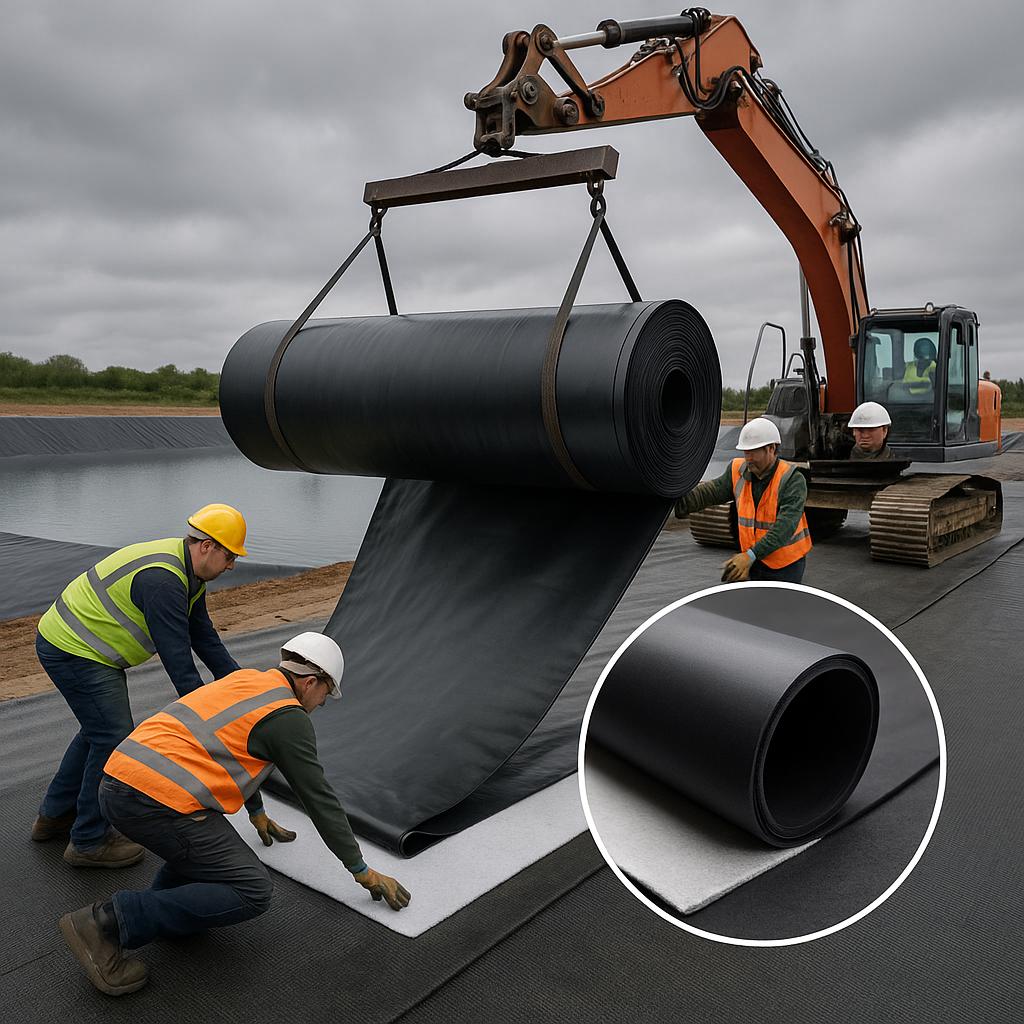 Pond Liner with Underlay – 1mm Thick Rubber, Leak-Proof, UV & Tear-Resistant for Long Life