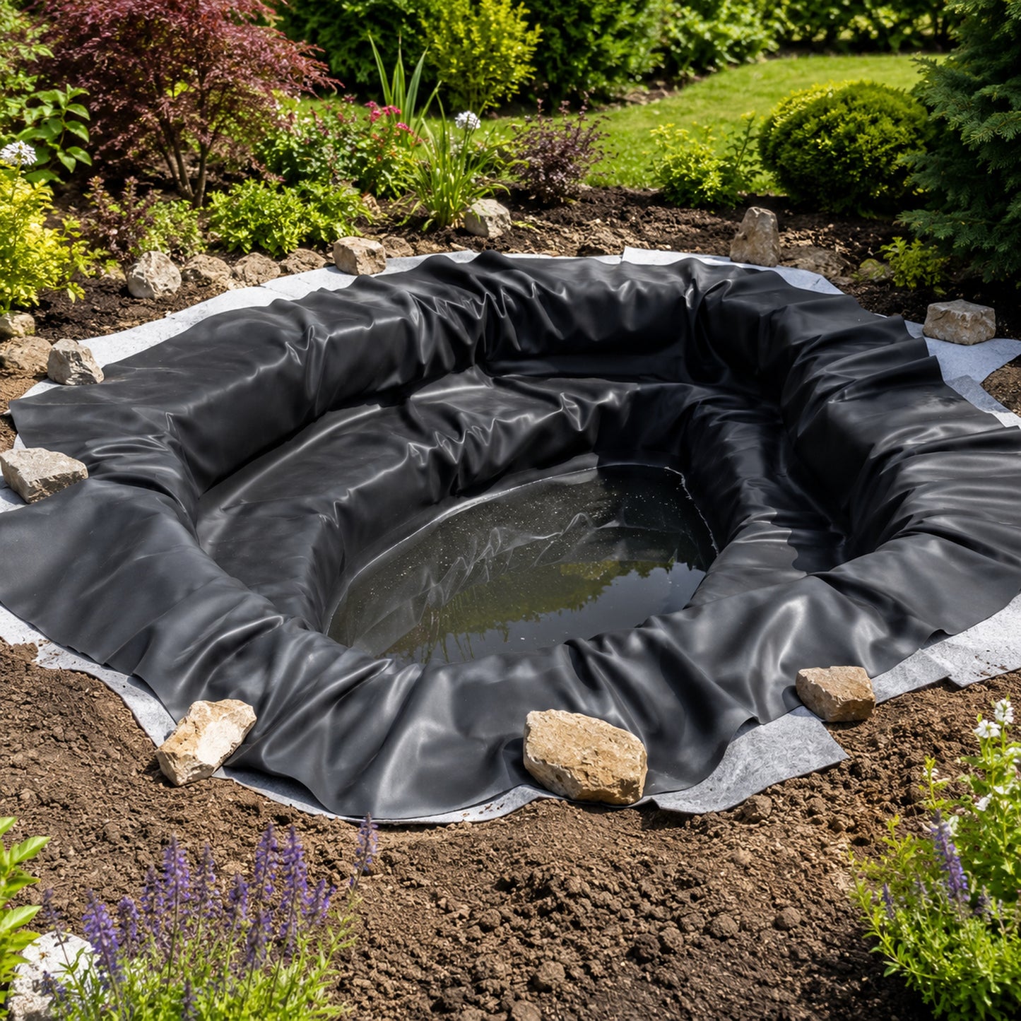 EPDM Rubber Pond Liner 0.75mm– Flexible Fish Pond Lining Sheet for Garden Ponds, Wildlife Ponds & Water Features