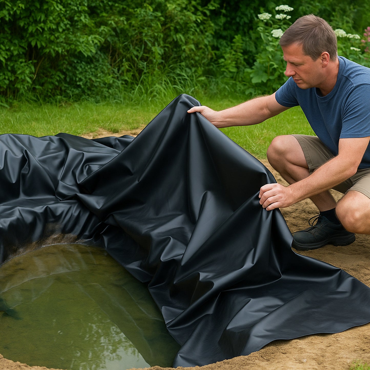 LDPE Pond Liner 0.35mm | Flexible & Tear-Resistant | 25 Year Guarantee | Free UK Delivery | Pond Liner UK | PondLinersco.co.uk