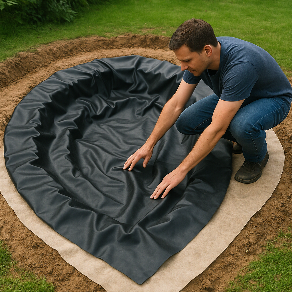 Heavy-Duty Butyl Pond Liner 0.75mm Free Protective Underlay Tear-Resistant, Flexible & Built to Last