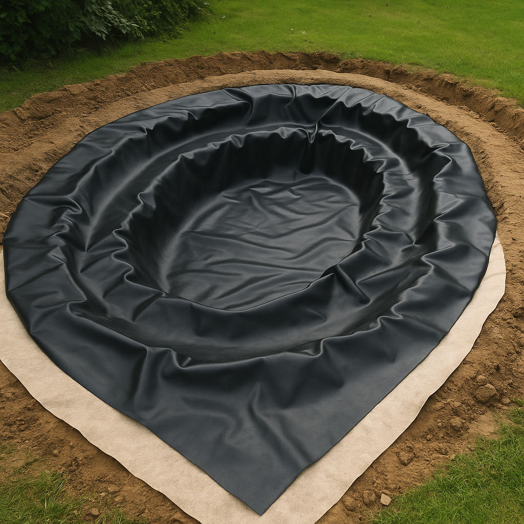 Heavy-Duty Butyl Pond Liner 0.75mm Free Protective Underlay Tear-Resistant, Flexible & Built to Last
