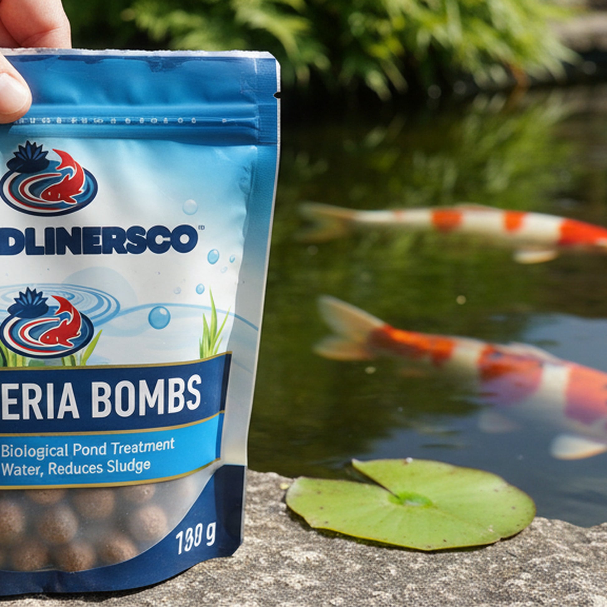 Bacteria Bomb Duo - in use at pond