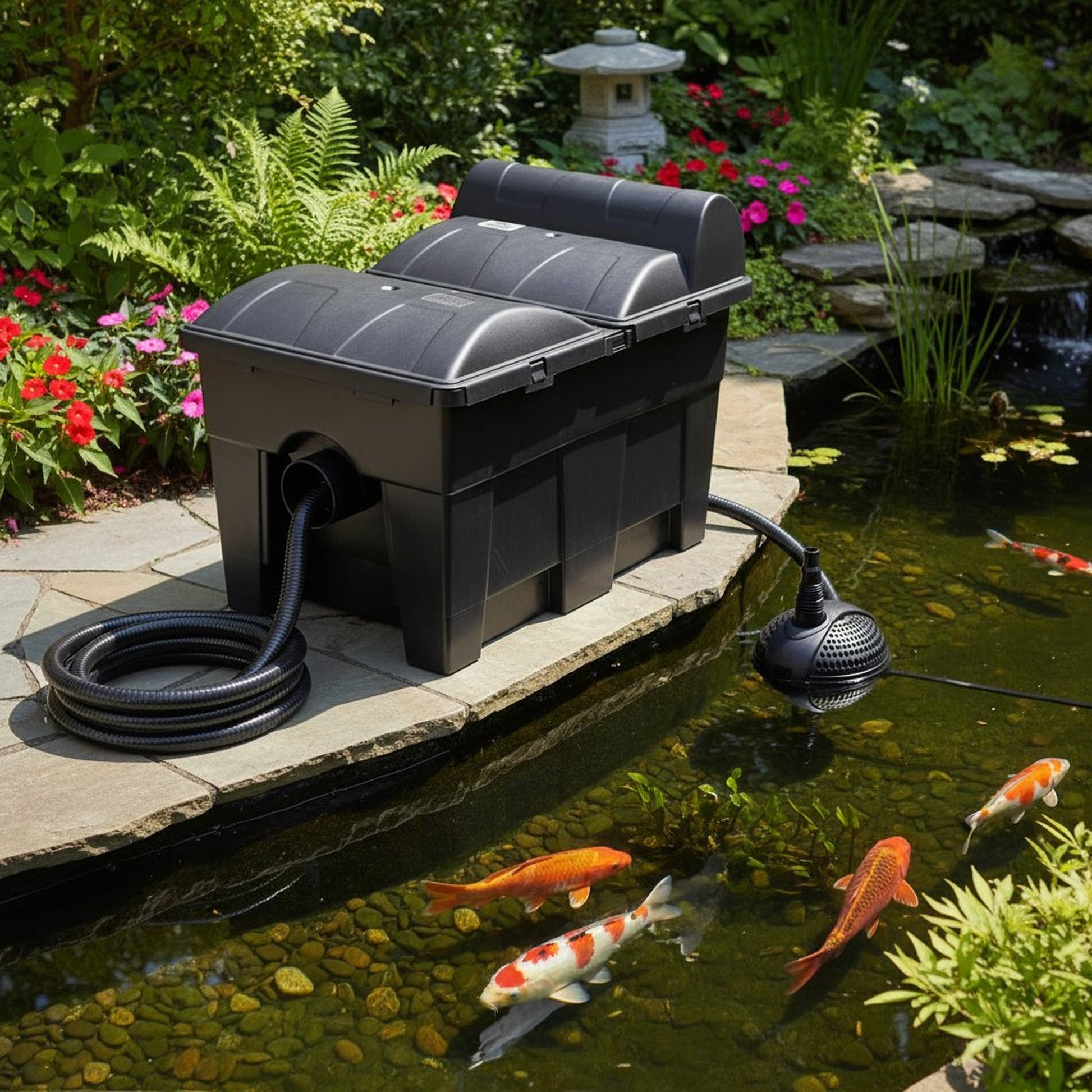 All-in-one pond filter UV clarifier biological mechanical filtration set