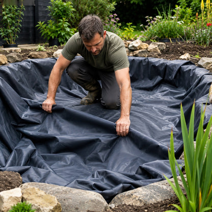 EPDM Rubber Pond Liner 0.75mm– Flexible Fish Pond Lining Sheet for Garden Ponds, Wildlife Ponds & Water Features