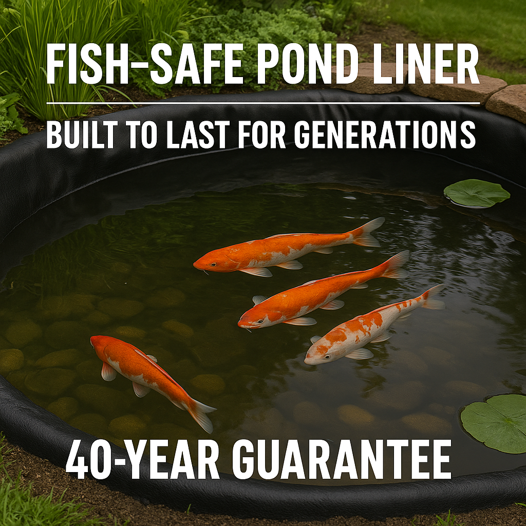 Heavy Duty Fish-Safe HDPE Pond Liner – UV-Resistant & Backed by a 40-Year Guarantee