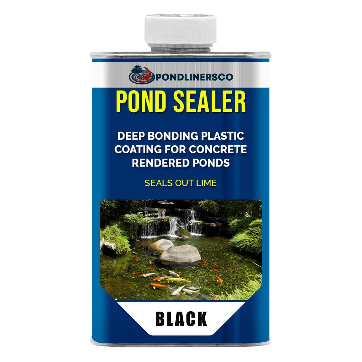 PondLinersco Black Pond Sealer tin for concrete and rendered ponds