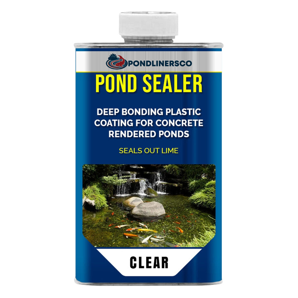 PondLinersco Clear Pond Sealer tin for concrete and rendered ponds